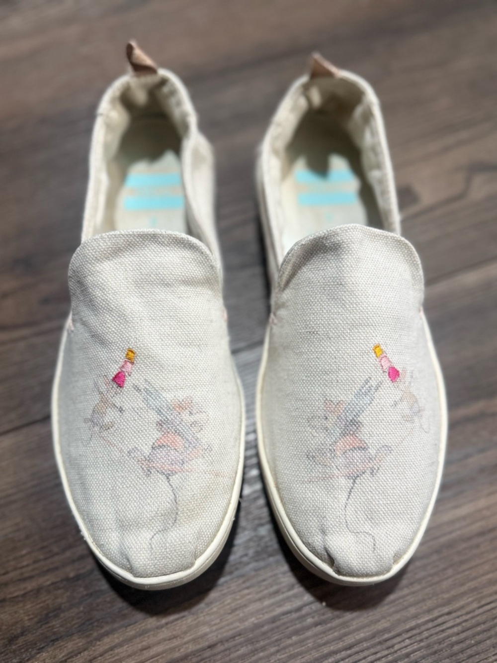 TOMS x Disney Gus & Jaq Alpargata Slip On Shoes Womens 7.5 Rare